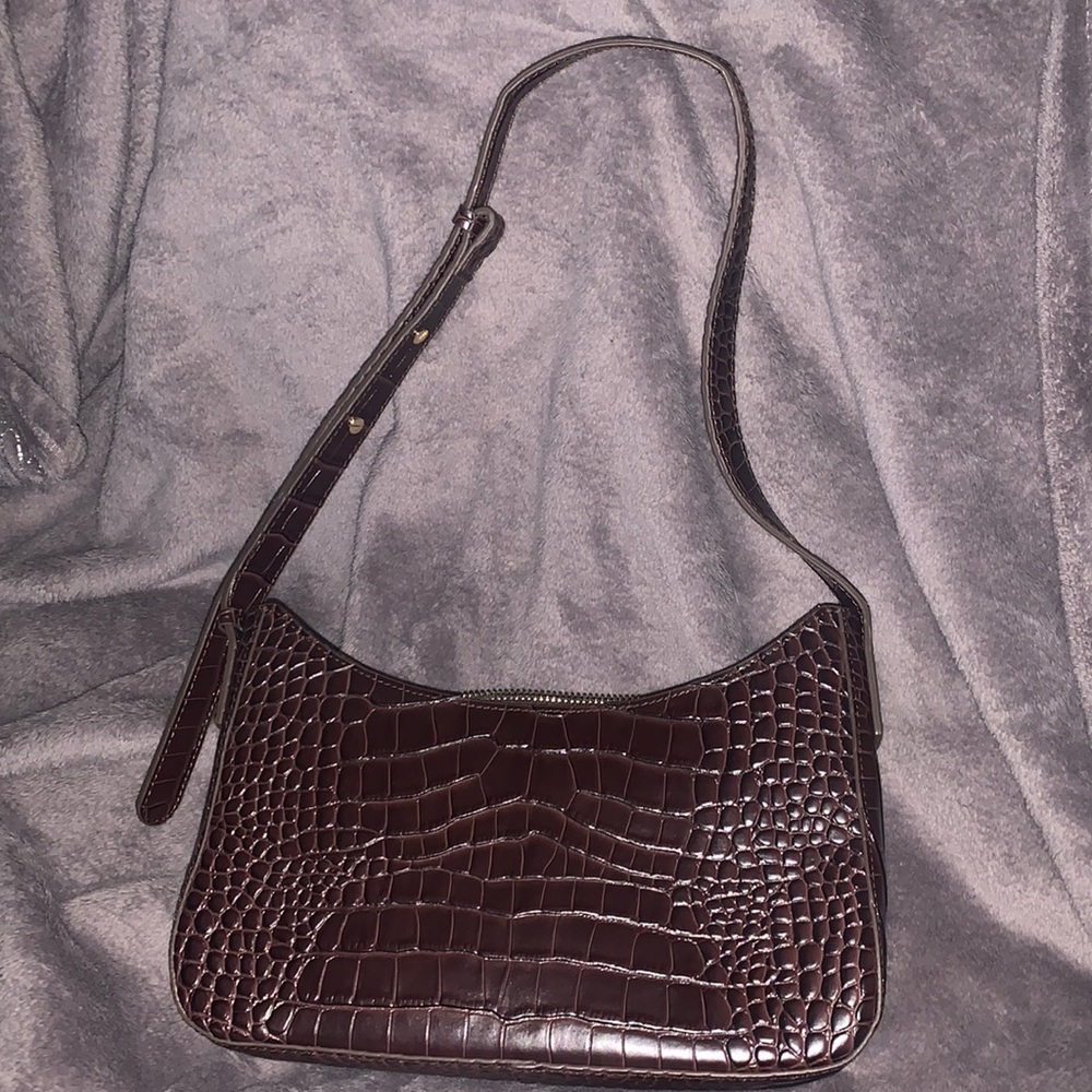 Leather brown hip shoulder bag